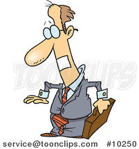 Cartoon Business Man with a Taped Mouth by Toonaday