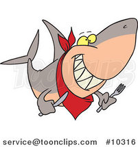 Cartoon Hungry Shark by Toonaday