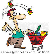 Cartoon Guy Grocery Shopping by Toonaday