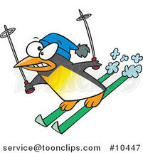 Cartoon Ski Penguin by Toonaday