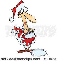 Cartoon Thin Guy Dressing As Santa by Toonaday
