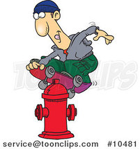 Cartoon Guy Skateboarding on a Hydrant by Toonaday