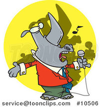 Cartoon Singing Rhino by Toonaday