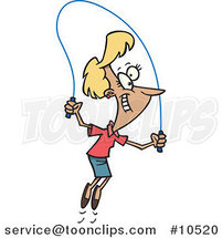 Cartoon Lady Skipping Rope by Toonaday