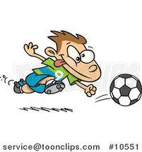Cartoon Running Soccer Boy by Toonaday