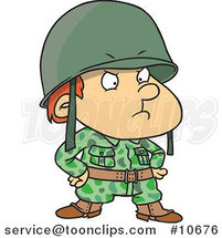 Cartoon Strict Soldier Boy by Toonaday