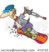 Cartoon Injured Snowboarder by Toonaday
