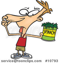 Cartoon Guy Avoiding Spinach by Toonaday