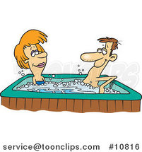 Cartoon Couple in a Hot Tub by Toonaday