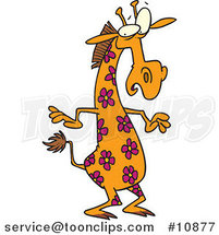 Cartoon Giraffe with Flower Spots by Toonaday