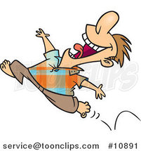 Cartoon Happy Springy Guy Running Barefoot by Toonaday