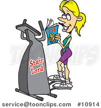 Cartoon Lady Exercising on a Stair Lord by Toonaday