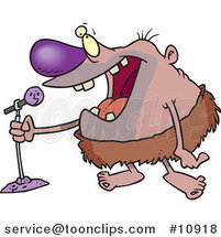 Cartoon Stand up Comedian Caveman by Toonaday