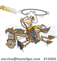 Cartoon Cowboy Trying to Catch a Star by Toonaday