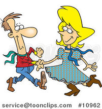 Cartoon Square Dancing Couple by Toonaday