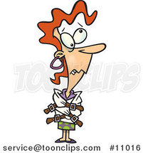 Cartoon Looney Lady in a Straight Jacket by Toonaday