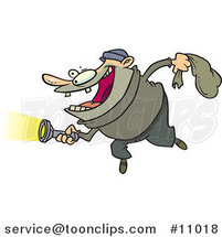 Cartoon Robber Using a Flashlight by Toonaday