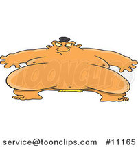 Cartoon Huge Sumo Wrestler by Toonaday