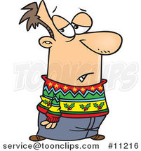 Cartoon Guy Wearing a Festive Sweater by Toonaday