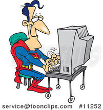 Super Man Cartoon Using a Computer by Toonaday