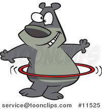 Cartoon Hula Hooping Bear by Toonaday