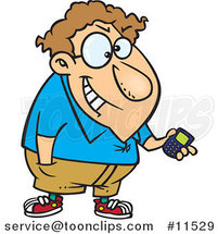 Cartoon Devious Nerd with a Gadget 2 by Toonaday