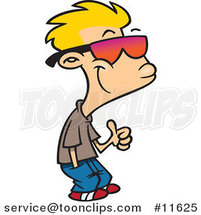 Cartoon Thumbs up Boy with Shades by Toonaday