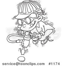 Cartoon Black and White Outline Design of a Boy Trying to Use a Jackahmmer on an Umbreakable Egg by Toonaday