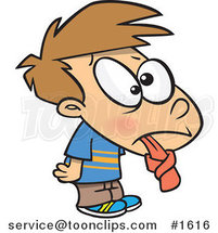 Cartoon Boy Sticking His Tied Tongue out by Toonaday