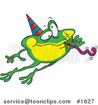 Cartoon Leaping Party Frog by Toonaday