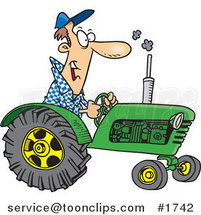 Cartoon Tractor Driver by Toonaday