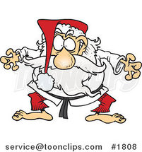 Cartoon Judo Santa by Toonaday