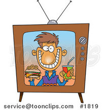 Cartoon Guy Appearing on a Fast Food Television Commercial by Toonaday