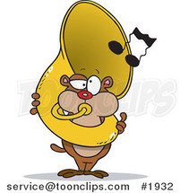 Cartoon Gopher Playing a Tuba by Toonaday