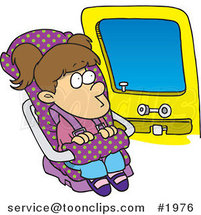 Cartoon Girl Sitting in Her Car Seat by Toonaday