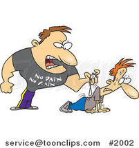 Cartoon Tough Trainer Making His Client Doing Pushups by Toonaday