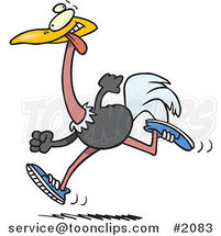 Cartoon Running Ostrich by Toonaday