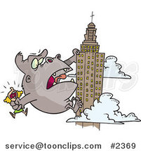 Cartoon Kong Carrying a Lady and Climbing a Skyscraper by Toonaday