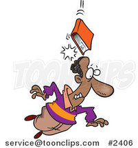 Cartoon Book of Knowledge Falling on a Guy by Toonaday