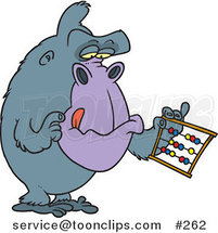 Cartoon Gorilla Using an Abacus by Toonaday