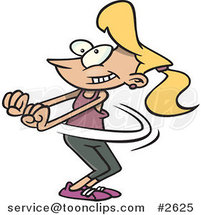Cartoon Jazzercise Lady Dancing by Toonaday