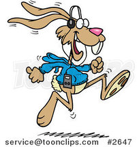 Cartoon Jogging Rabbit by Toonaday