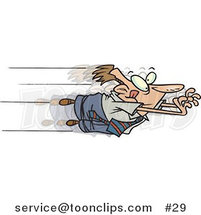 Cartoon White Businessman Leaping Excitedly Forward into Advancement by Toonaday