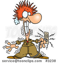 Cartoon Electrician Being Electrocuted by Toonaday