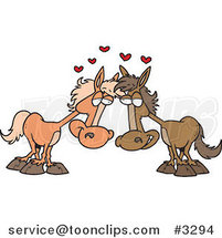 Cartoon Horse Pair in Love by Toonaday