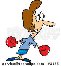 Cartoon Business Woman Boxing by Toonaday