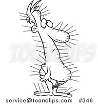 Cartoon Coloring Page Line Art of a Guy Covered in Acupuncture Needles by Toonaday