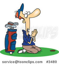Cartoon Golfer Praying by Toonaday