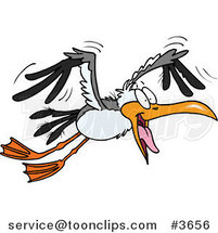 Cartoon Flying Gull by Toonaday