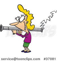 Cartoon Lady Scorned Shooting a Bazooka by Toonaday